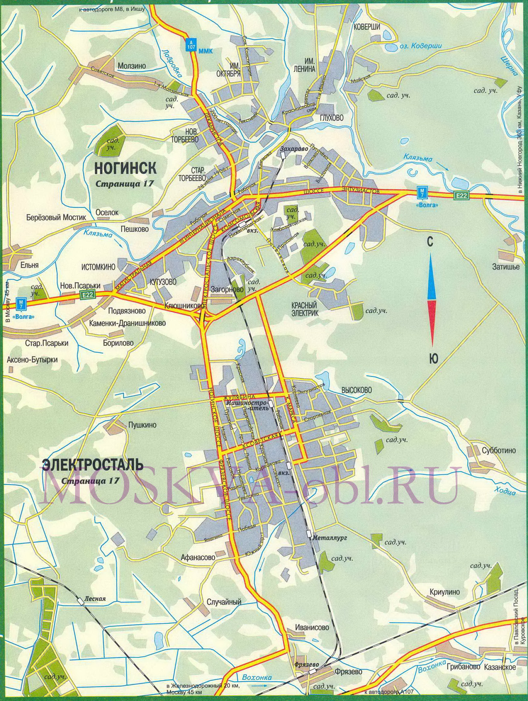 Карта дорог Ногинск электросталь